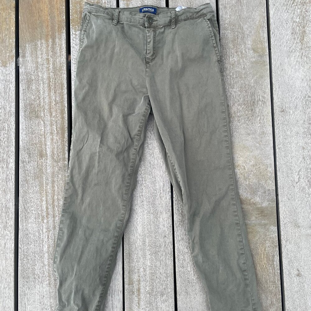 Women's Size 6 Ankle Cropped Olive Green Nautica Pants